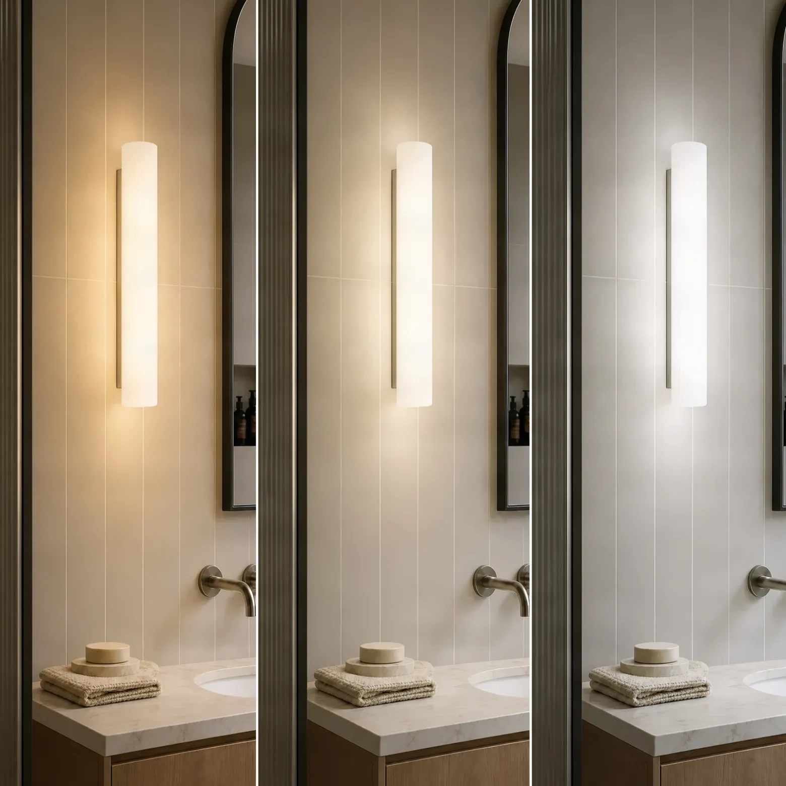 Aplique LED para baño Victoire de Lucande, 50 cm, blanco/cromo, CCT