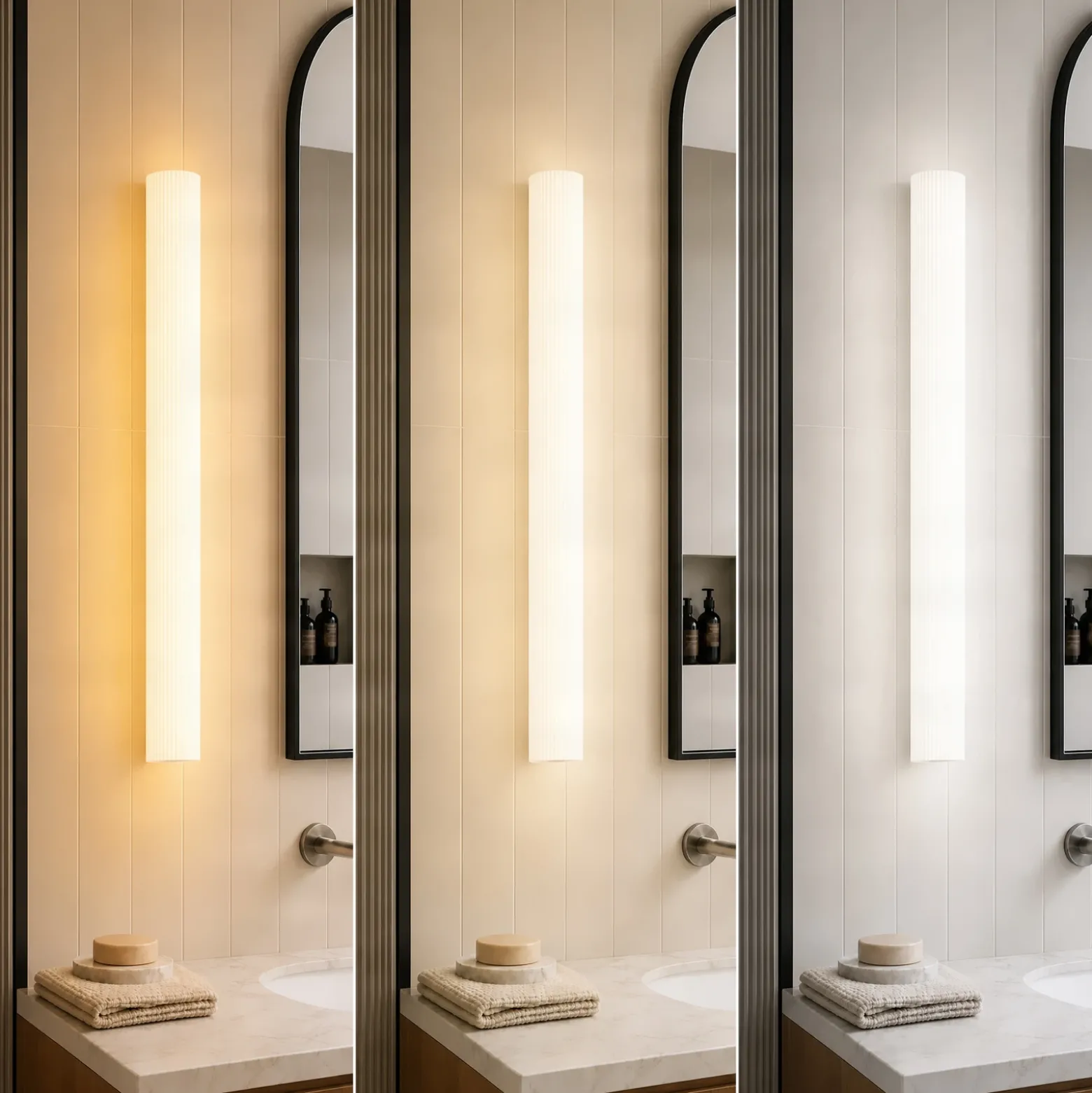 Aplique LED para baño Victoire de Lucande, 70 cm, blanco/cromo, CCT