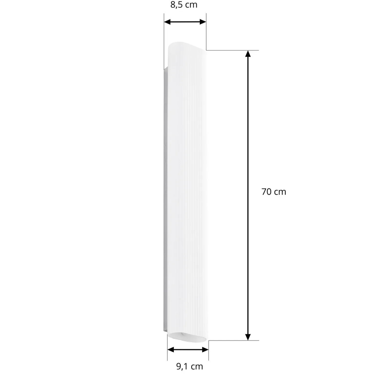 Aplique LED para baño Victoire de Lucande, 70 cm, blanco/cromo, CCT