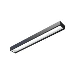 Aplique LED para baño Vola, IP44, negro, 4.000 K, ancho 60 cm