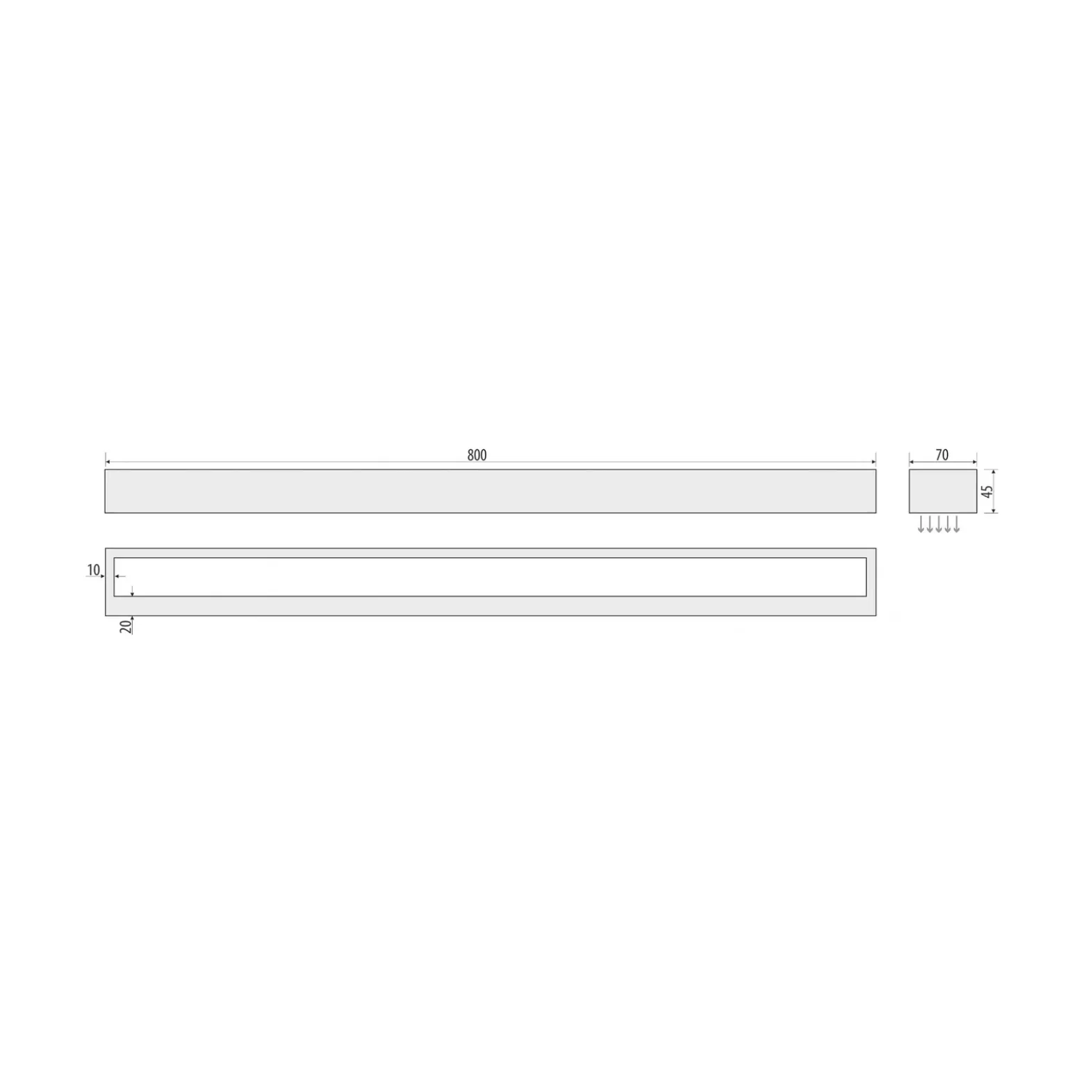 Aplique LED para baño Vola, IP44, negro, 4.000 K, ancho 80 cm