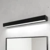 Aplique LED para baño Vola, IP44, negro, 4.000 K, ancho 60 cm