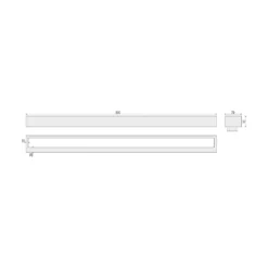 Aplique LED para baño Vola, IP44, negro, 4.000 K, ancho 80 cm
