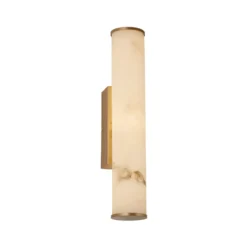 Aplique LED para baño Wales, dorada/marmolada, 35 cm, acero/resina