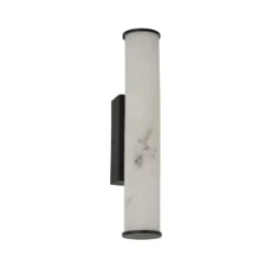 Aplique LED para baño Wales negro/marmolado 35 cm acero/resina