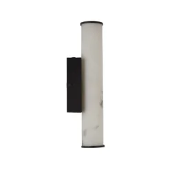Aplique LED para baño Wales negro/marmolado 35 cm acero/resina
