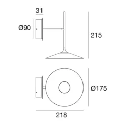 Aplique LED Poe Plus, negro