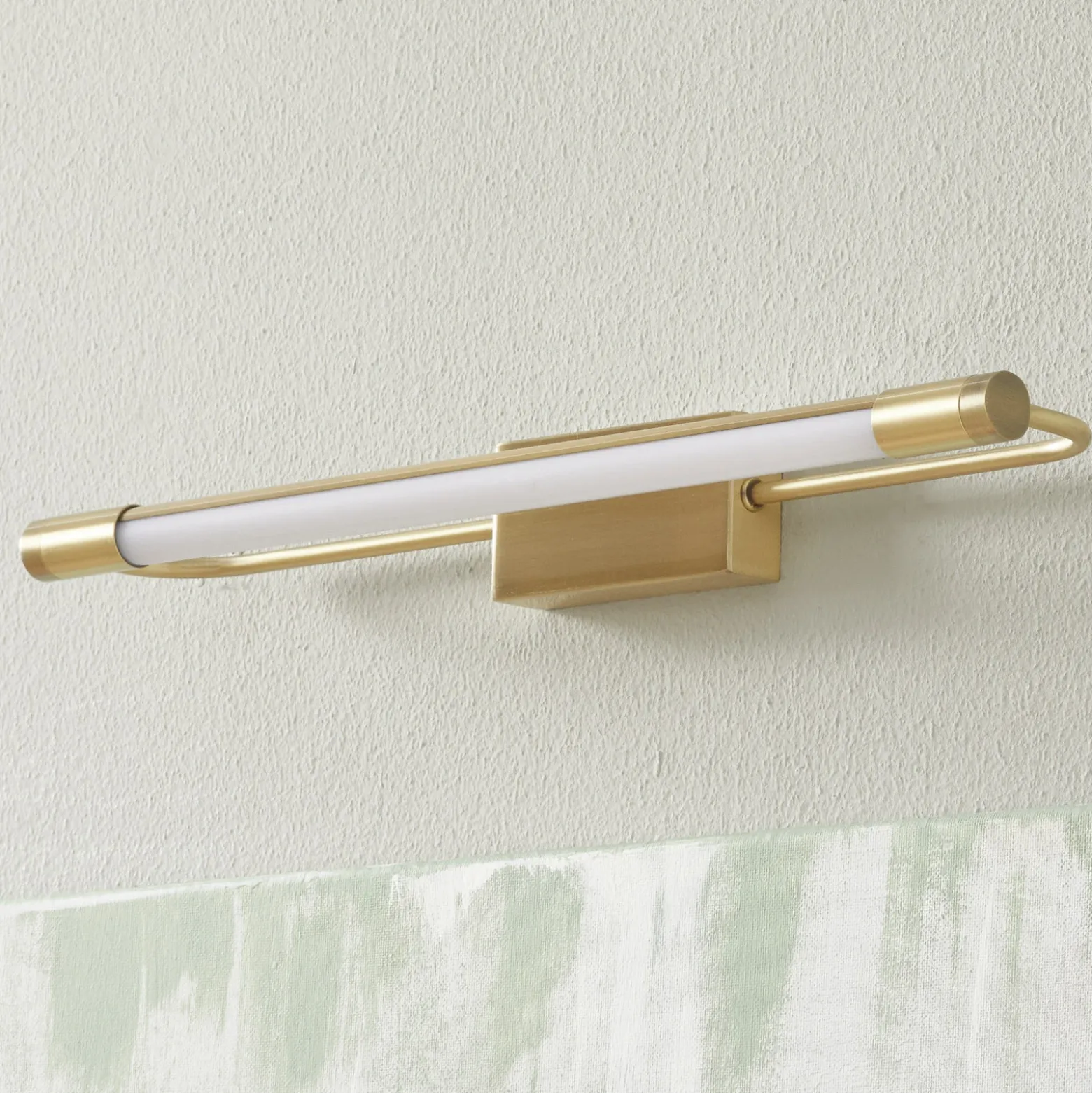 Aplique LED Rapallo, latón, IP44, 40 cm