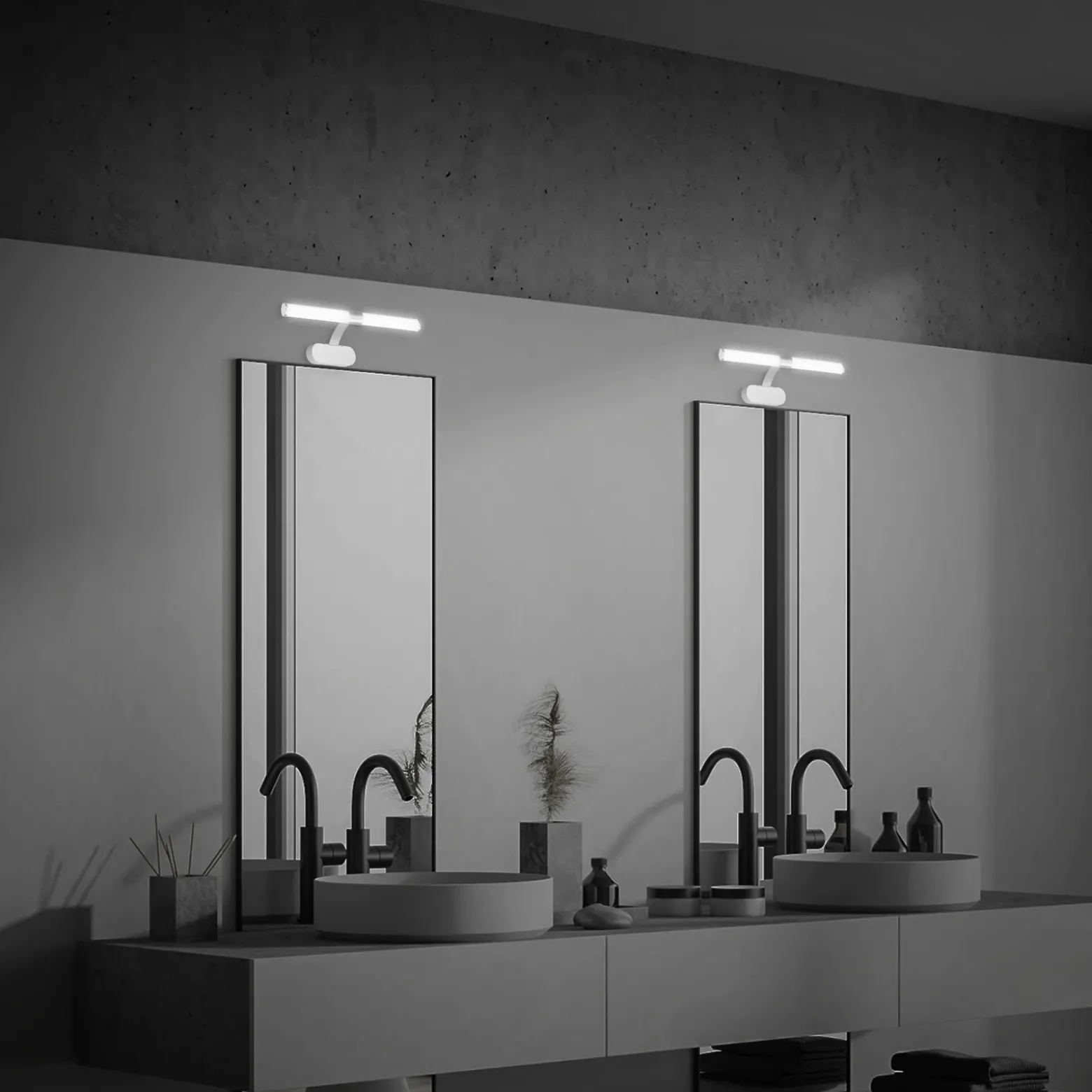 Aplique LED Runt IP44 soporte 4.000K cromo mate