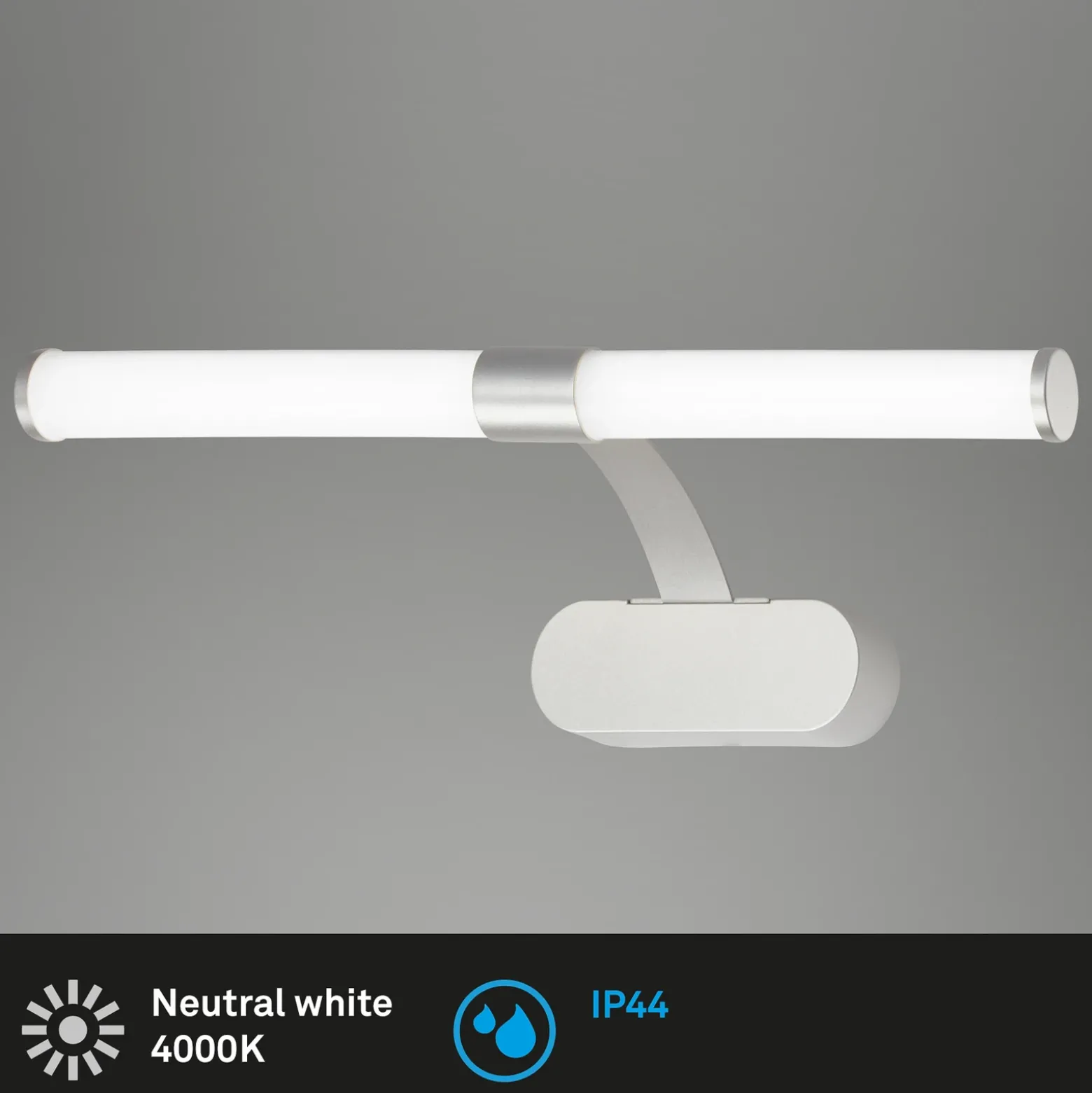 Aplique LED Runt IP44 soporte 4.000K cromo mate