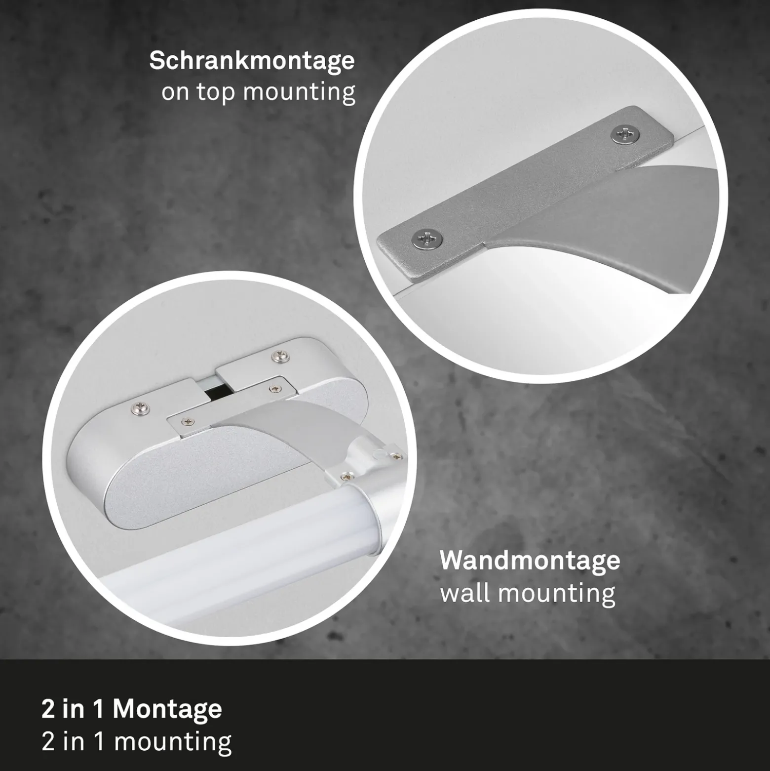 Aplique LED Runt IP44 soporte 4.000K cromo mate