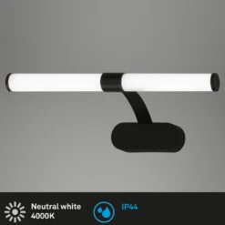Aplique LED Runt IP44 soporte 4.000K negro