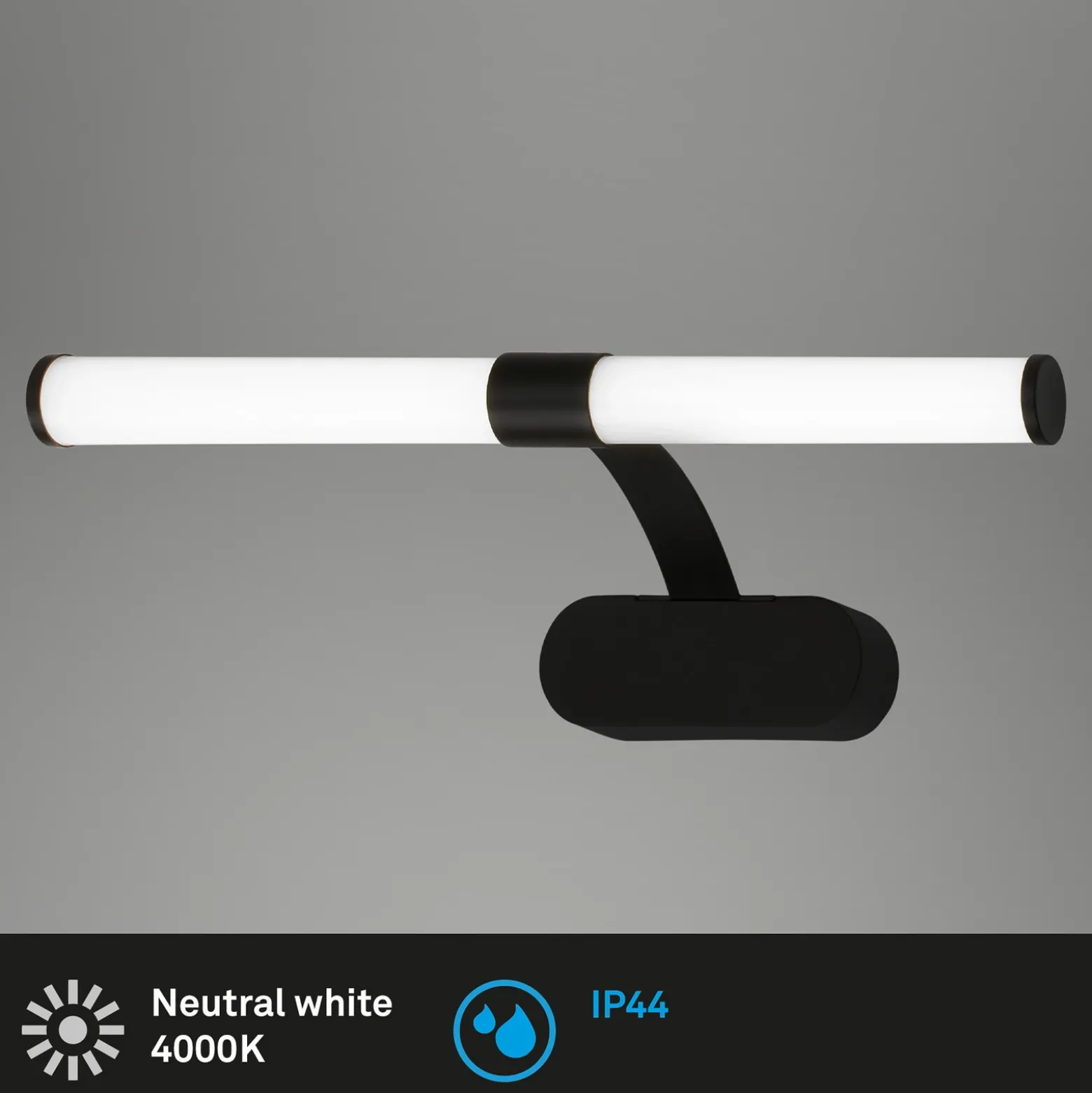 Aplique LED Runt IP44 soporte 4.000K negro