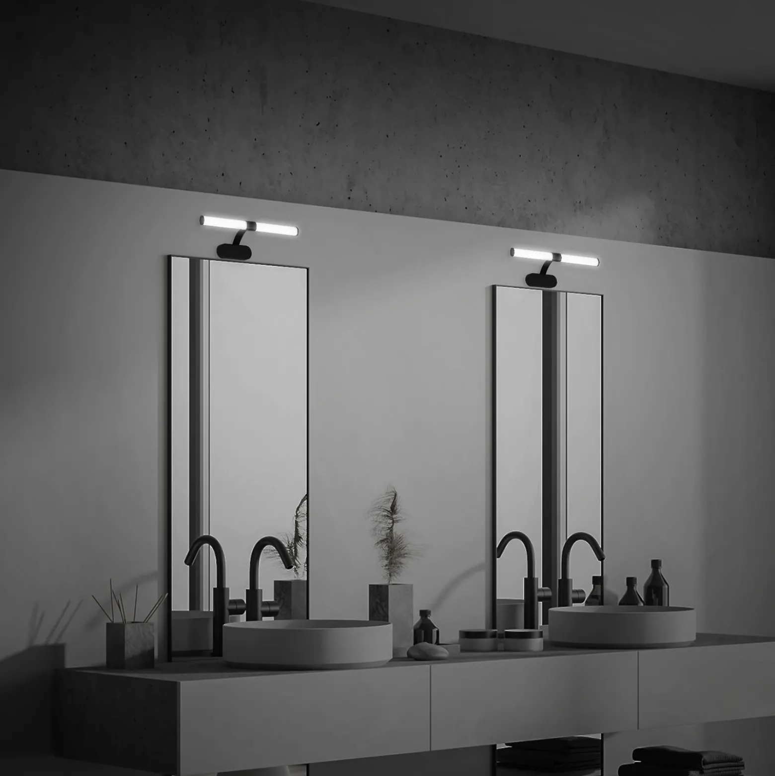 Aplique LED Runt IP44 soporte 4.000K negro
