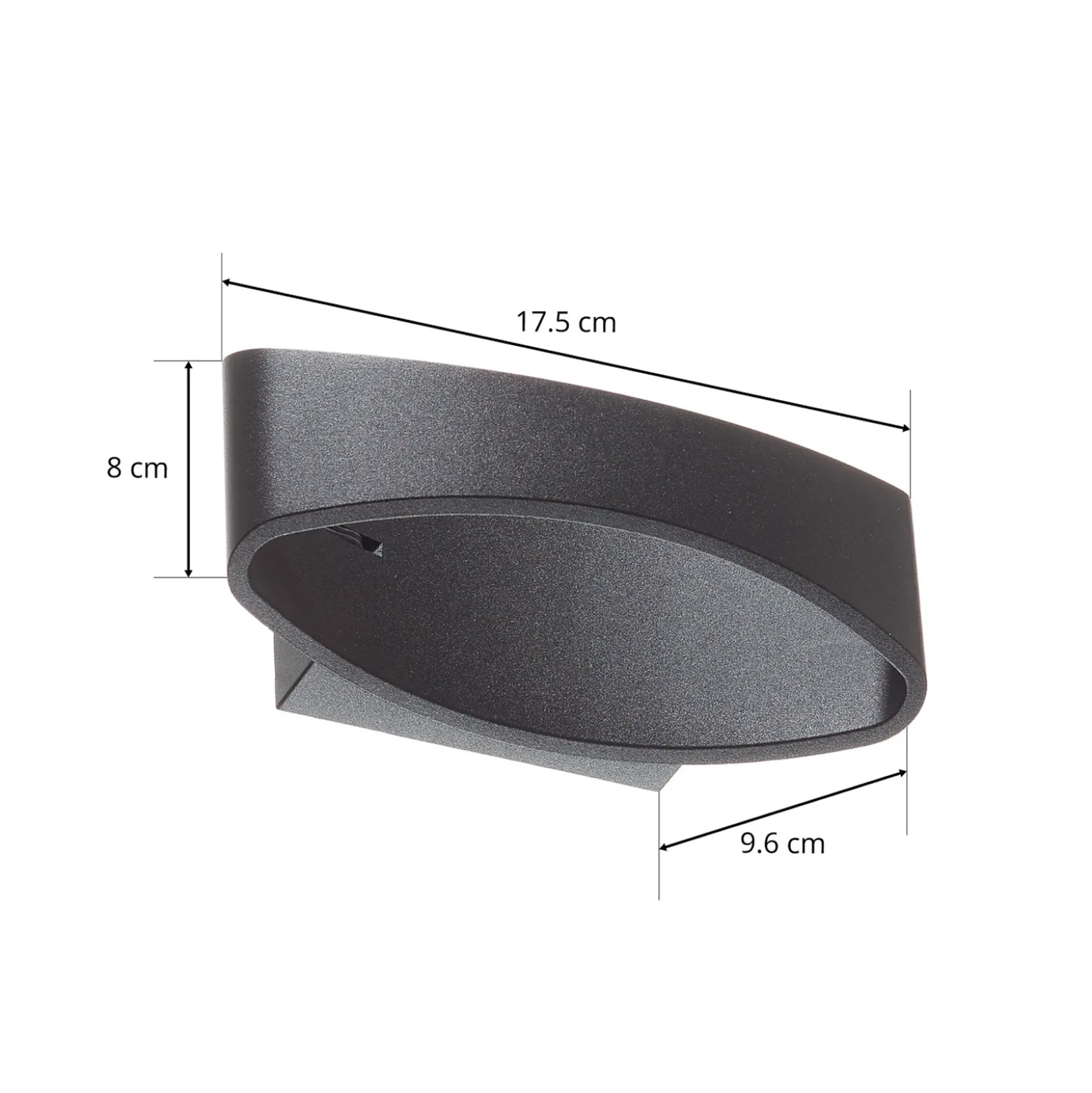 Aplique LED Trame, forma ovalada en negro