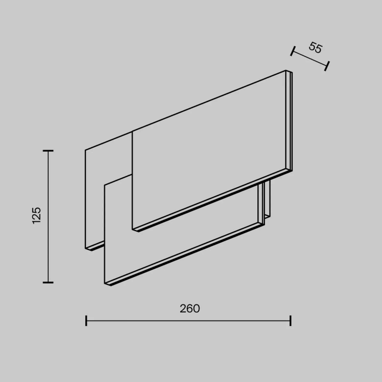 Aplique LED Trame, rectangular