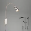 Aplique LED Tusi con brazo flexible, níquel
