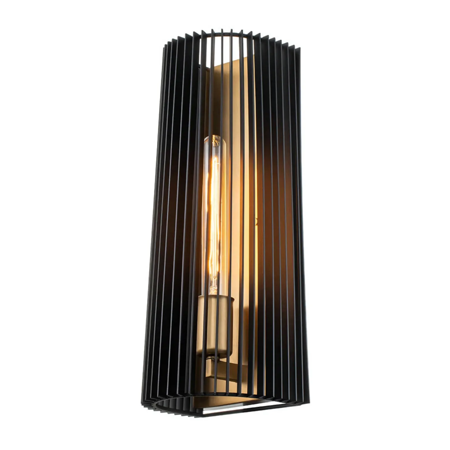Aplique Linara, negro/latón, 1 luz