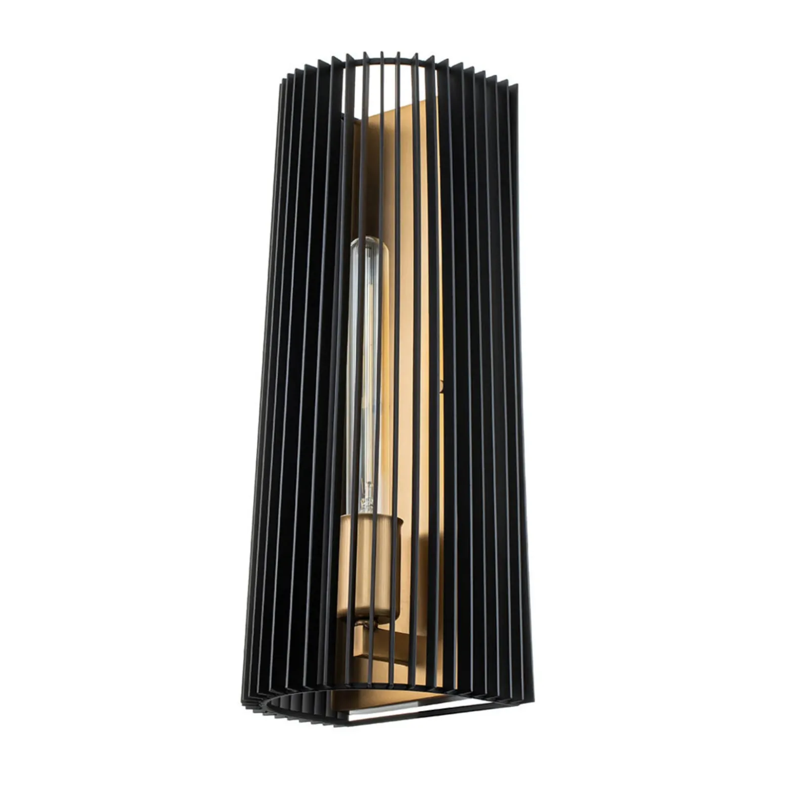 Aplique Linara, negro/latón, 1 luz