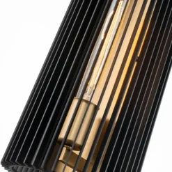 Aplique Linara, negro/latón, 1 luz