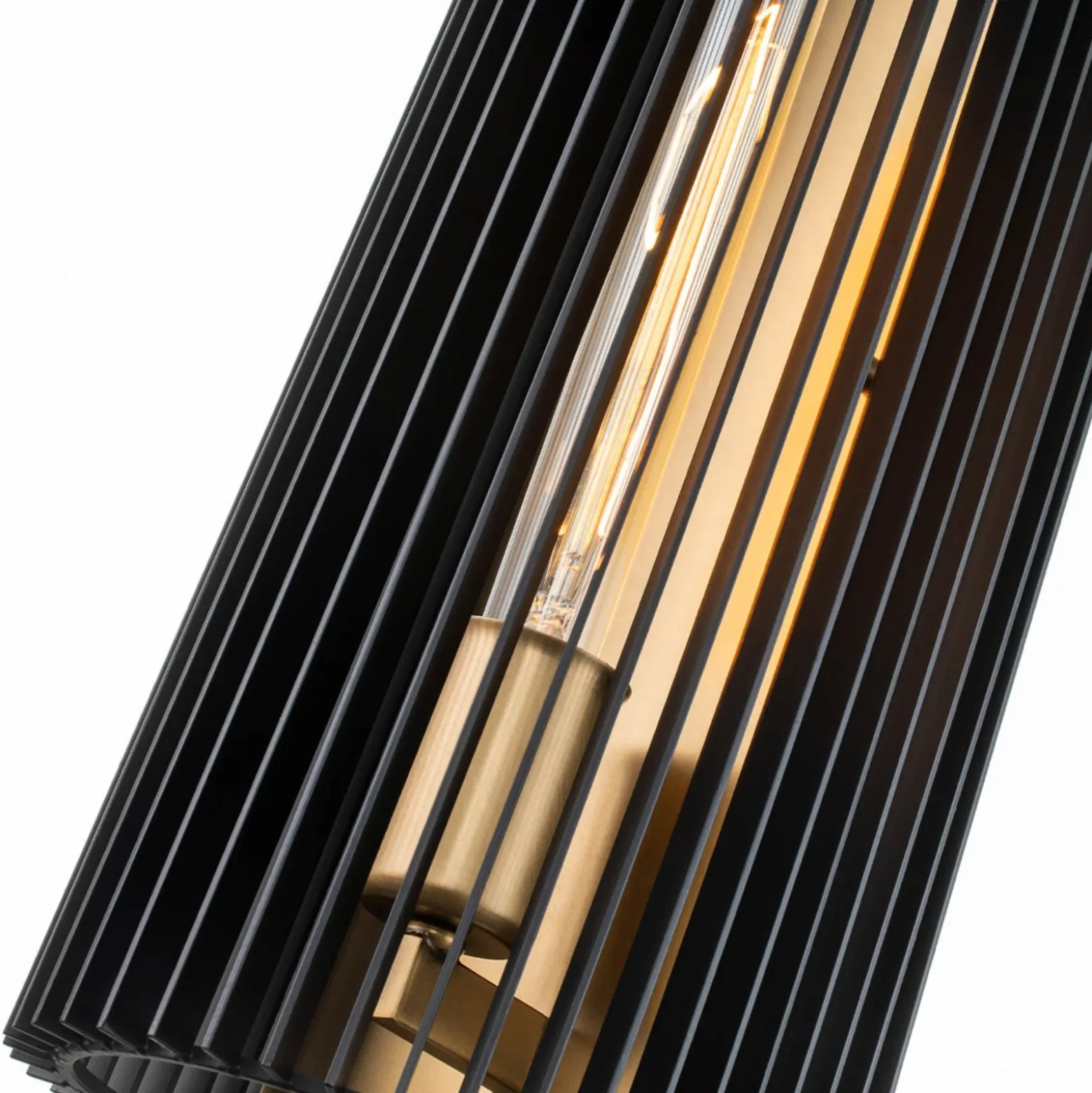 Aplique Linara, negro/latón, 1 luz