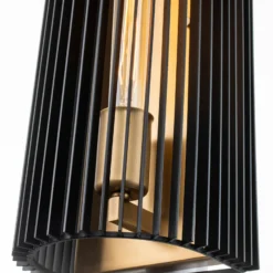 Aplique Linara, negro/latón, 1 luz