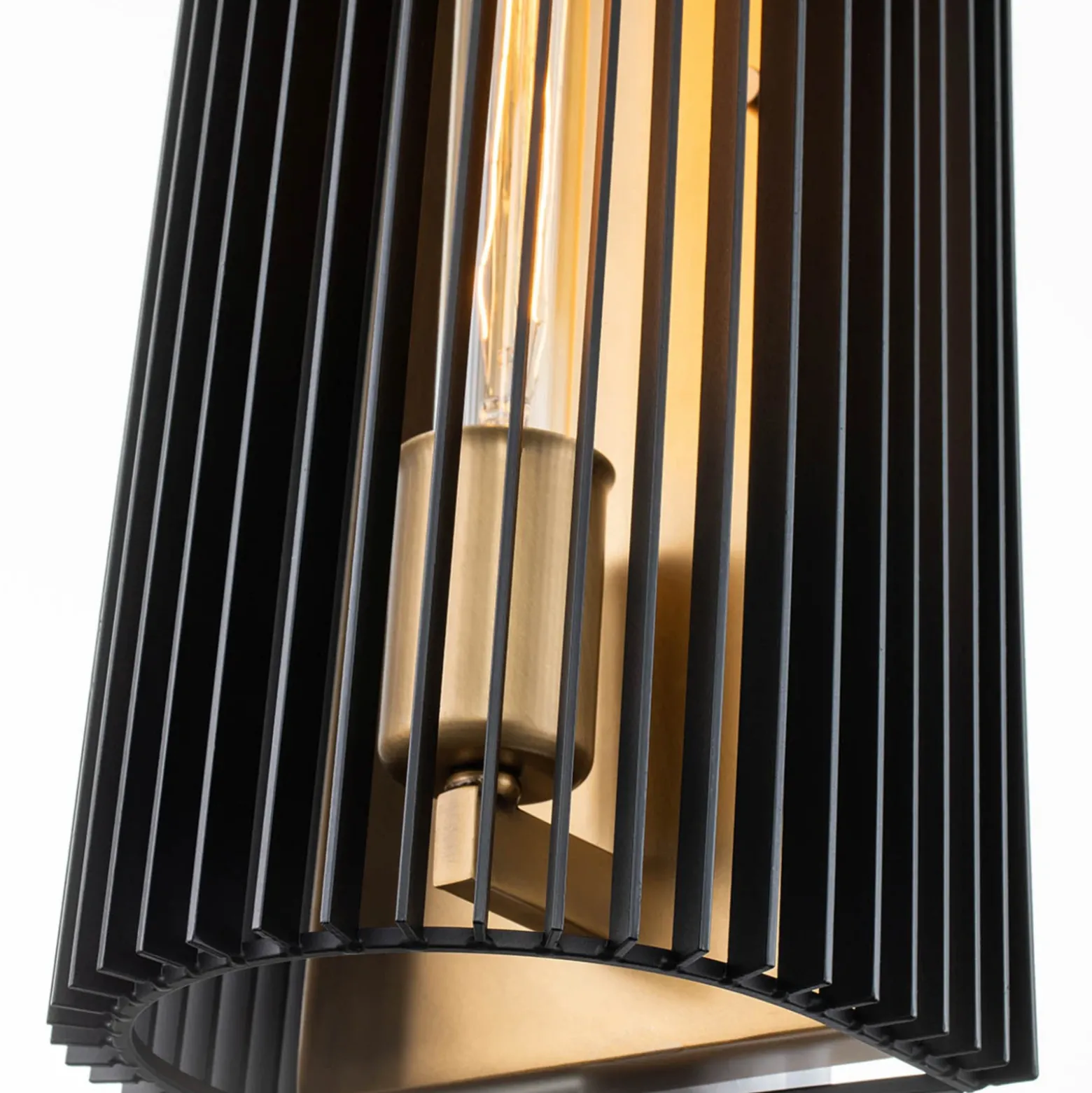 Aplique Linara, negro/latón, 1 luz
