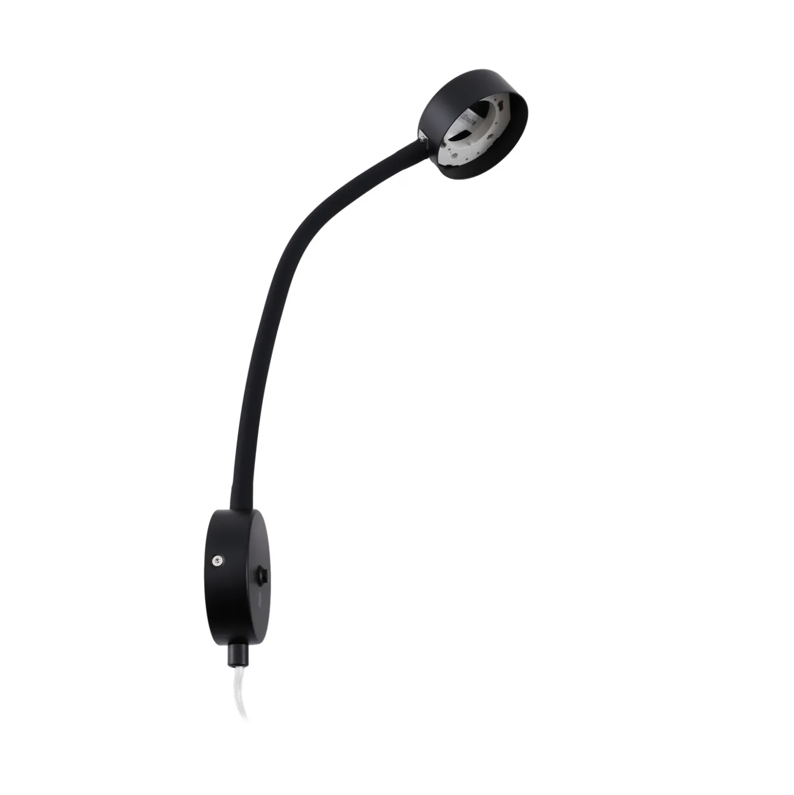 Aplique Lindby Jyla, negro mate, GX53, brazo flexible, enchufe