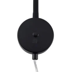 Aplique Lindby Jyla, negro mate, GX53, brazo flexible, enchufe