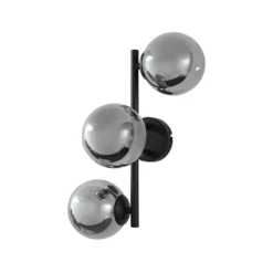 Aplique Lindby Orbelia, negro, 3 luces, cristal, G9