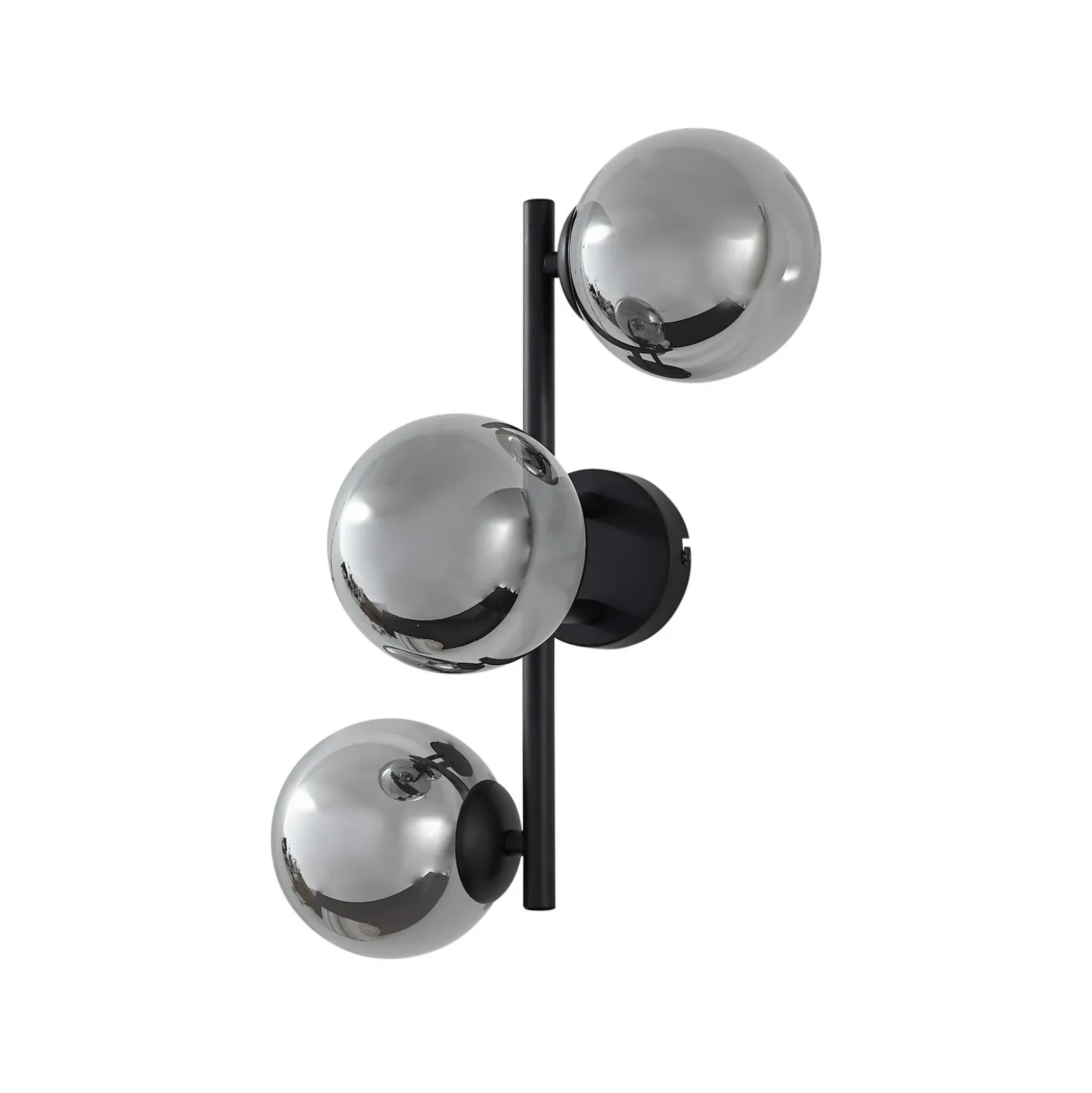 Aplique Lindby Orbelia, negro, 3 luces, cristal, G9