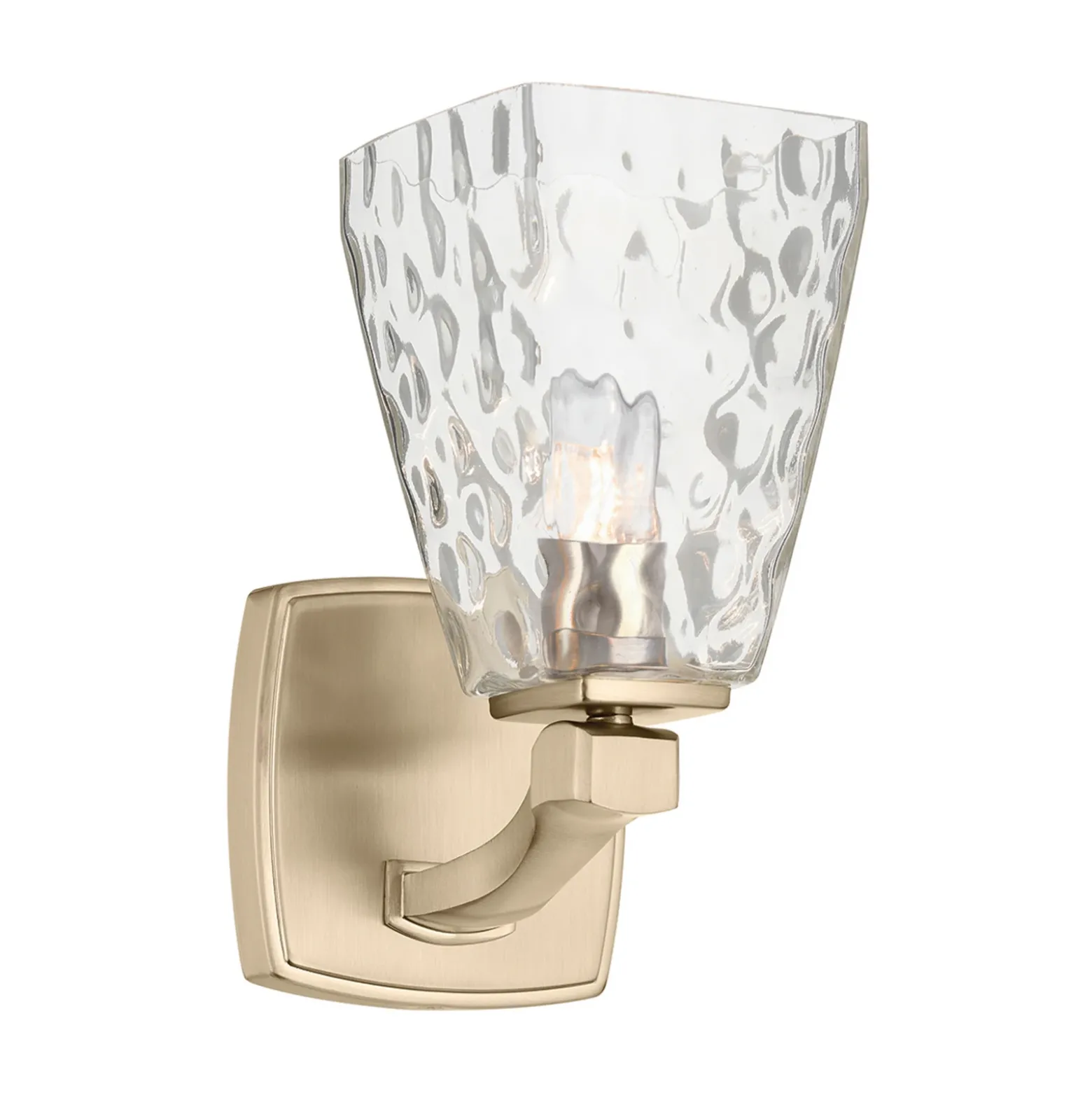 Aplique Marant, bronce claro/transparente, altura 24 cm, IP44, LED G9