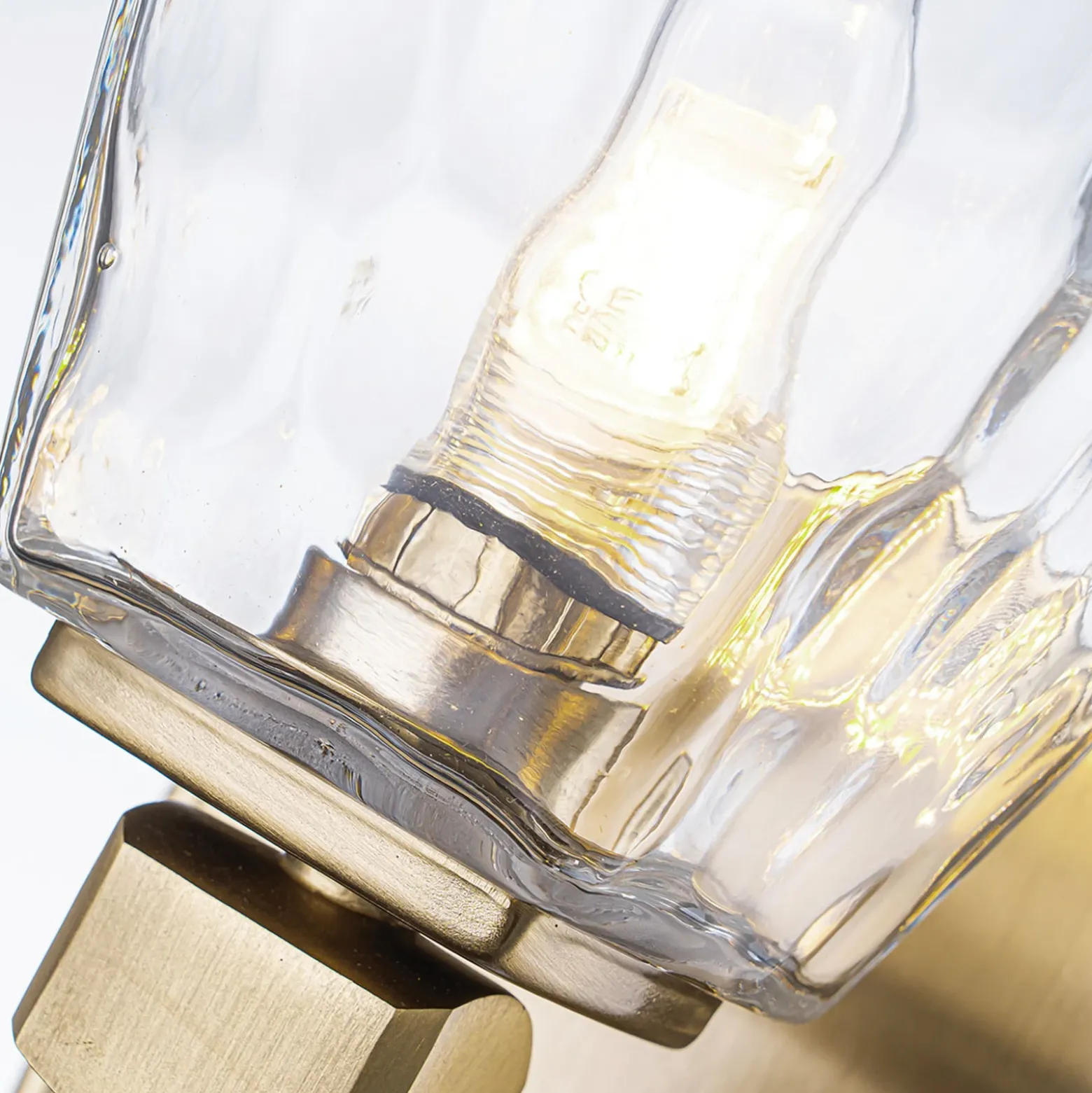 Aplique Marant, bronce claro/transparente, altura 24 cm, IP44, LED G9