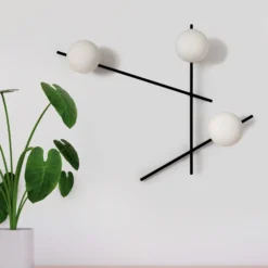Aplique Mikado, vidrio esmerilado, 3 luces