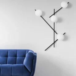Aplique Mikado, vidrio esmerilado, 4 luces