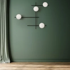 Aplique Mikado, vidrio esmerilado, 4 luces