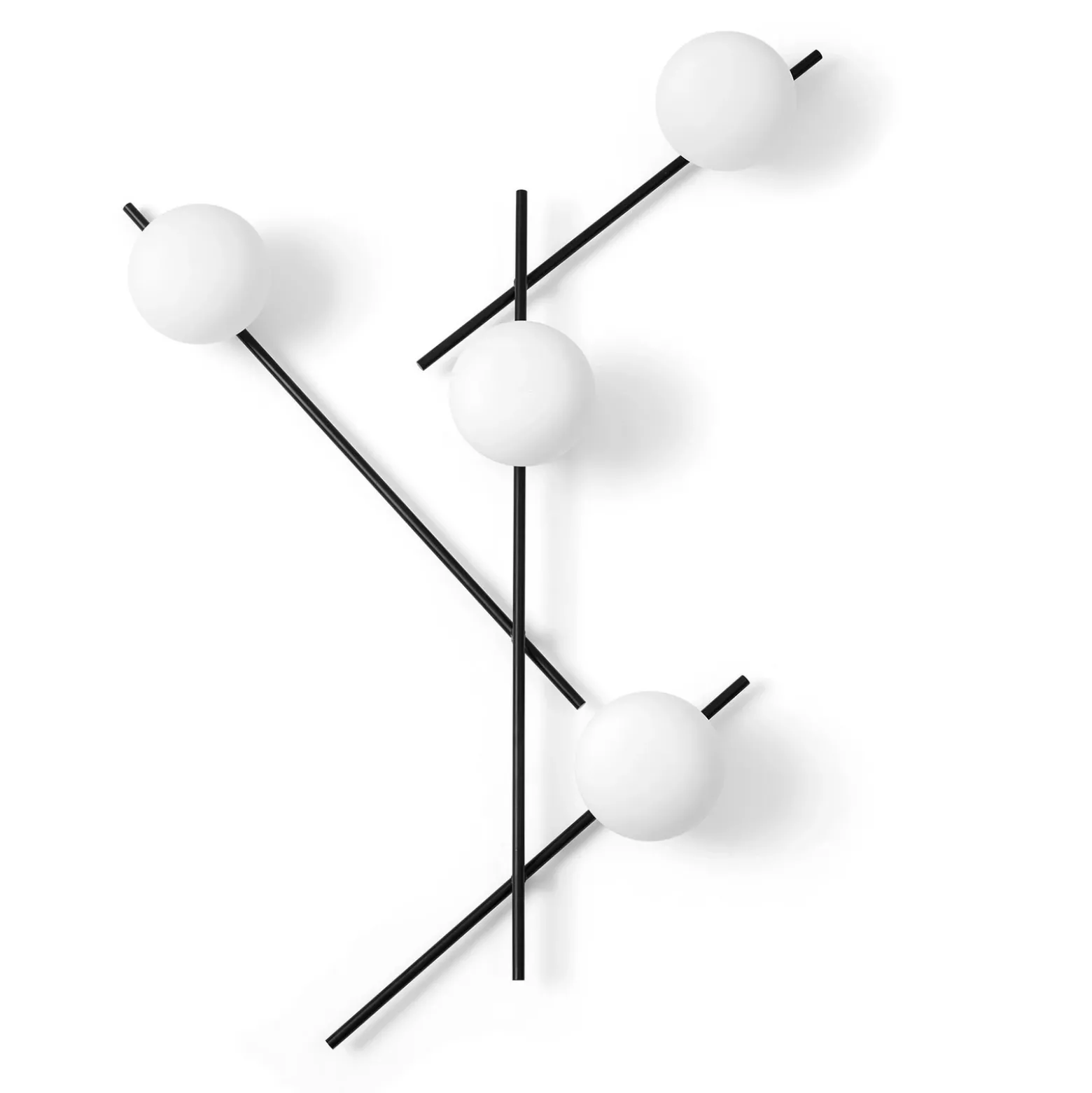 Aplique Mikado, vidrio esmerilado, 4 luces