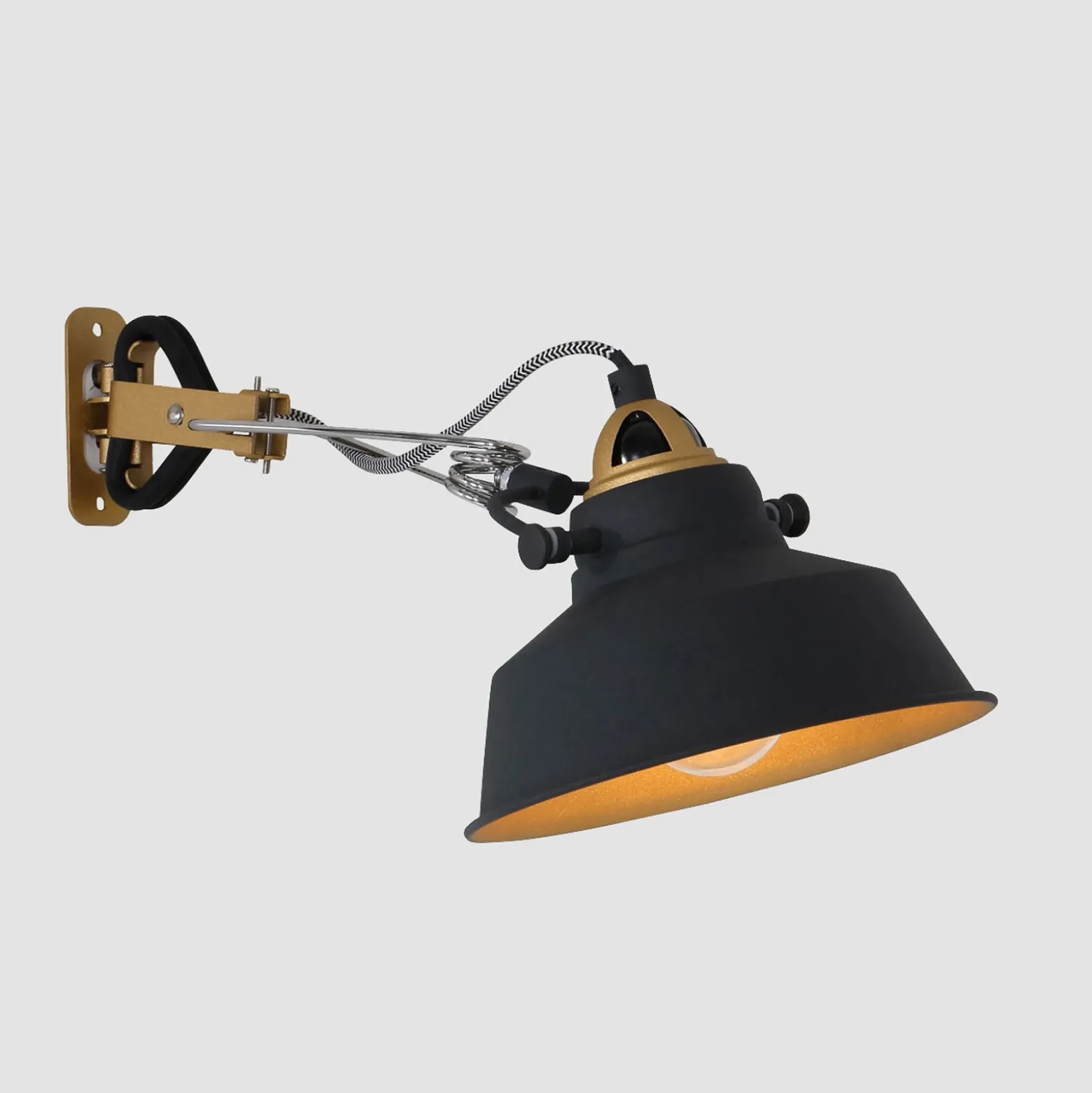 Aplique Nové con enchufe, negro