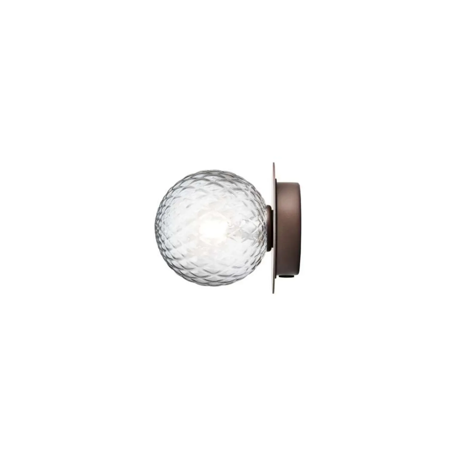 Aplique Nuura Liila 1, Ø 14 cm, IP44, bronce/transparente