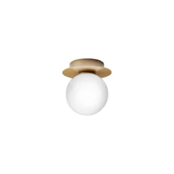 Aplique Nuura Liila 1, Ø 14 cm, IP44, dorado/ópalo
