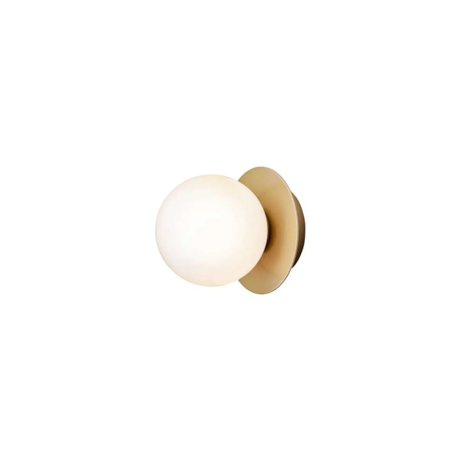 Aplique Nuura Liila 1, Ø 14 cm, IP44, dorado/ópalo