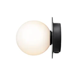 Aplique Nuura Liila 1, Ø 14 cm, IP44, negro/ópalo