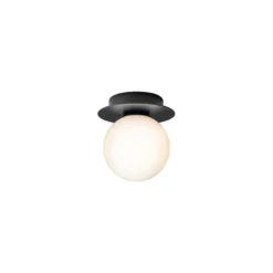 Aplique Nuura Liila 1, Ø 14 cm, IP44, negro/ópalo