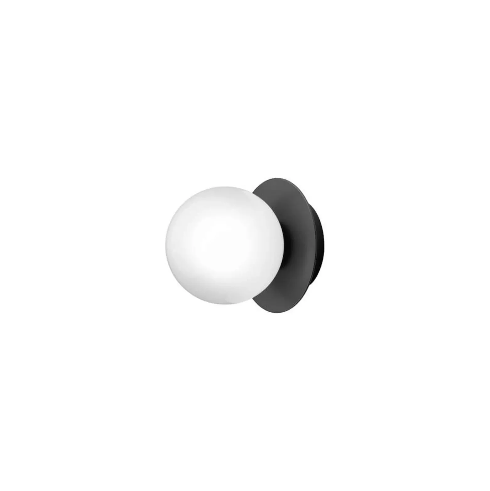 Aplique Nuura Liila 1, Ø 14 cm, IP44, negro/ópalo