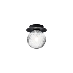 Aplique Nuura Liila 1, Ø 14 cm, IP44, negro/transparente