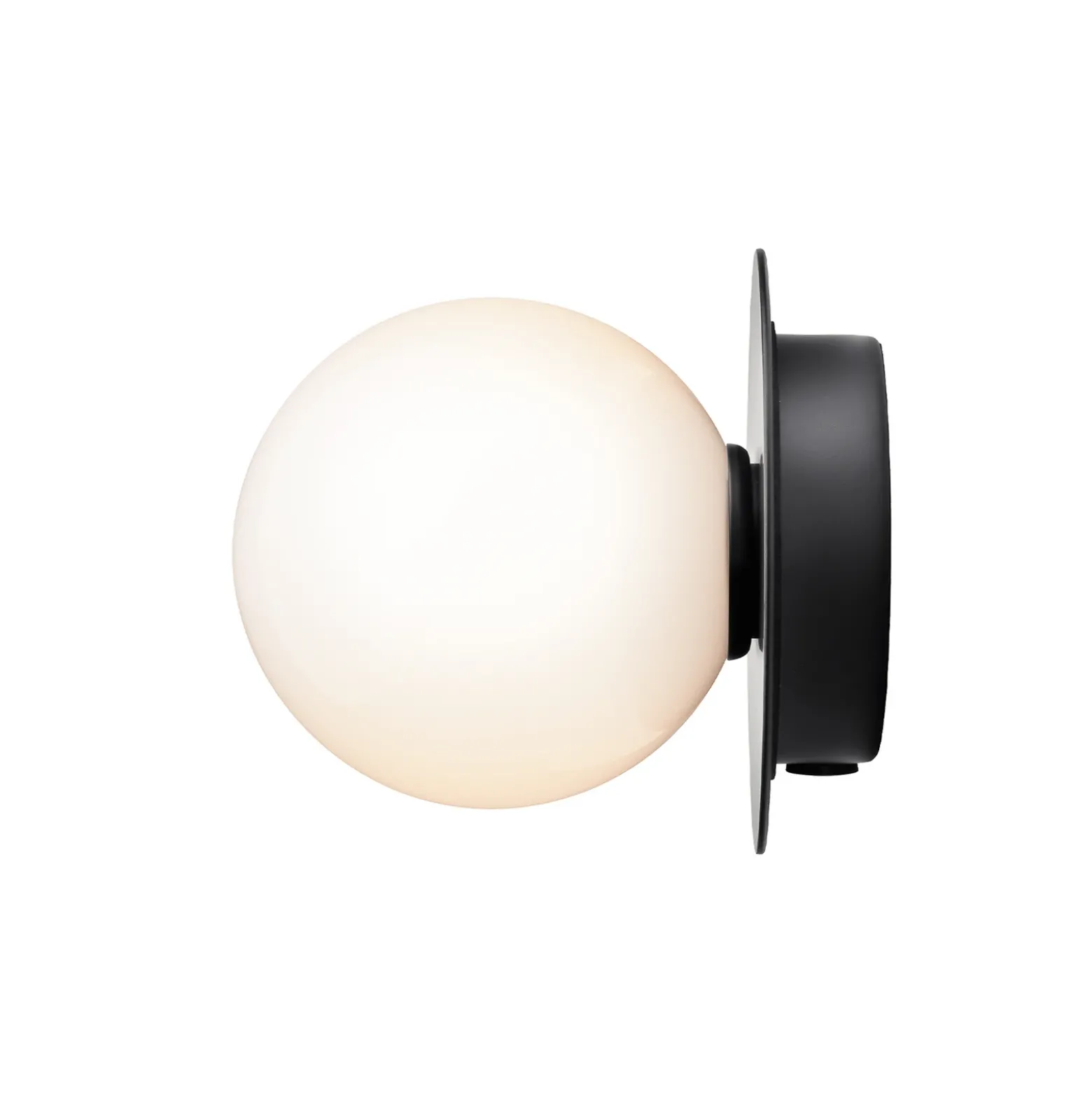 Aplique Nuura Liila 1, Ø 14 cm, IP44, negro/ópalo