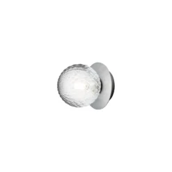 Aplique Nuura Liila 1, Ø 14 cm, IP44, plateado/transparente