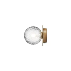 Aplique Nuura Liila 1, IP44, Ø 14 cm, dorado/transparente