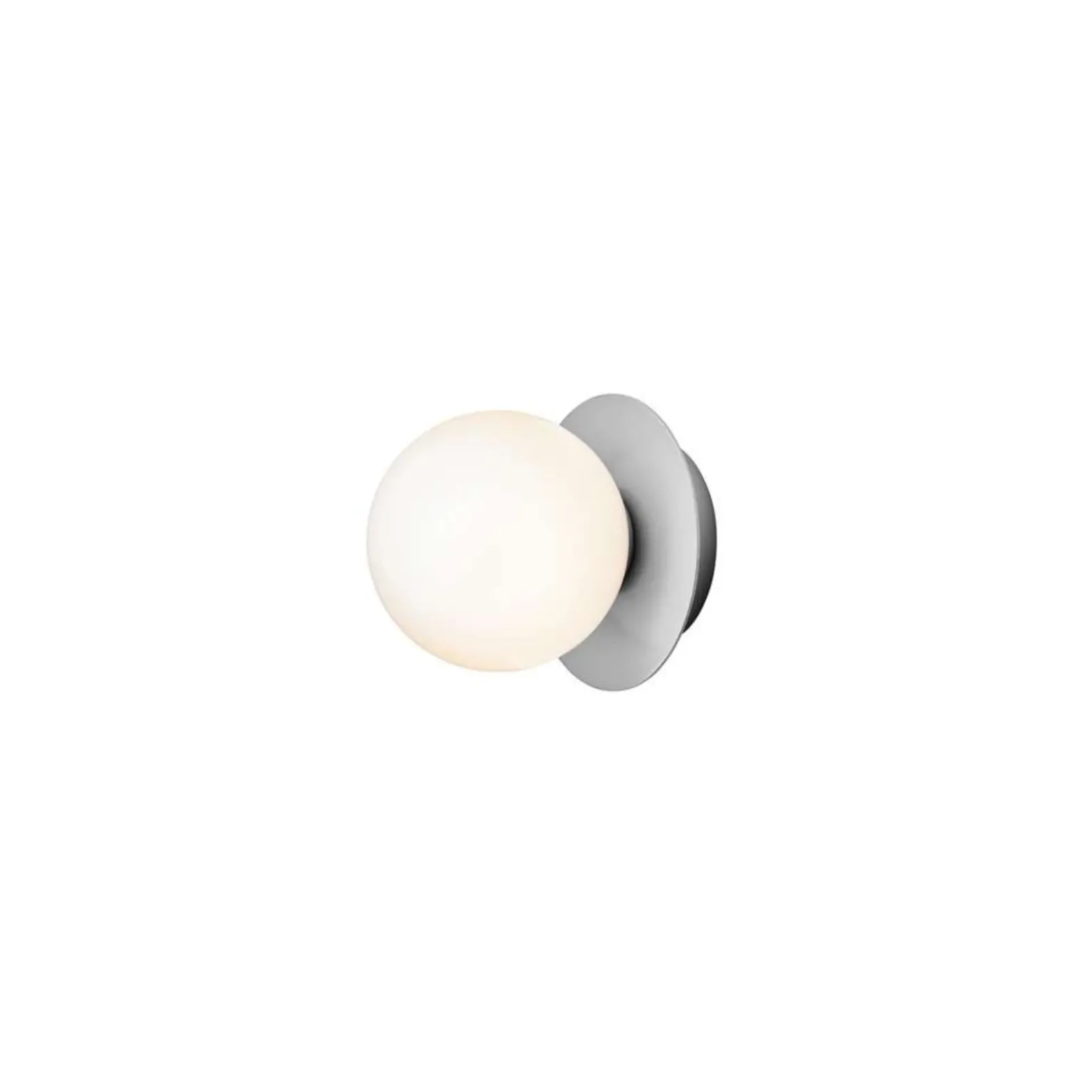 Aplique Nuura Liila 1 IP44, Ø 14 cm, plateado/ópalo