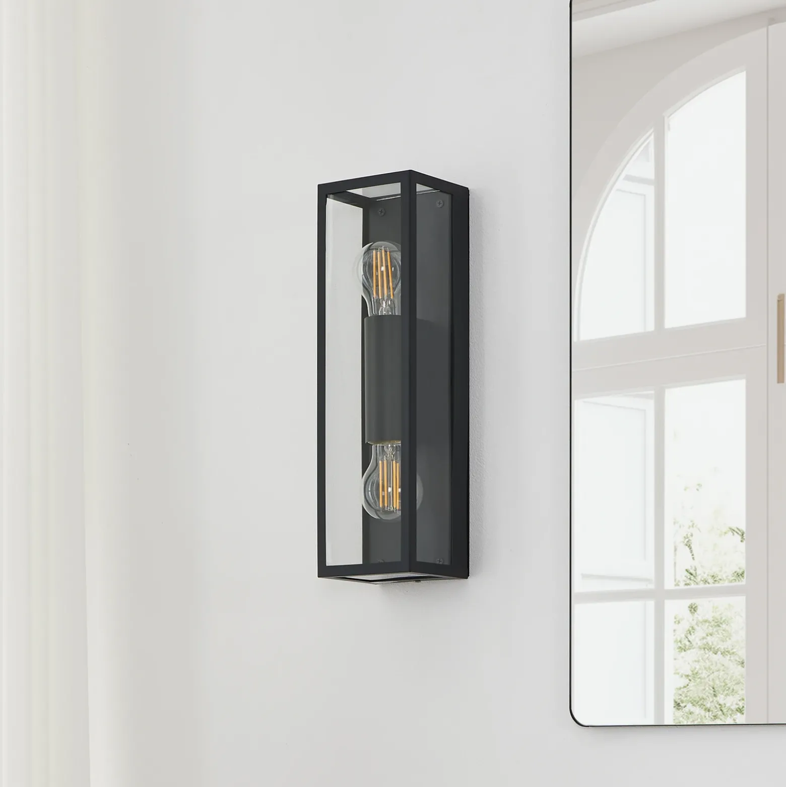 Aplique para baño Amezola, 2 luces, negro